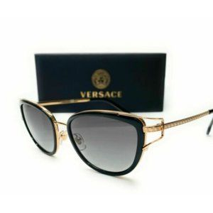 Versace Women's Black Gold and Grey Sunglasses!